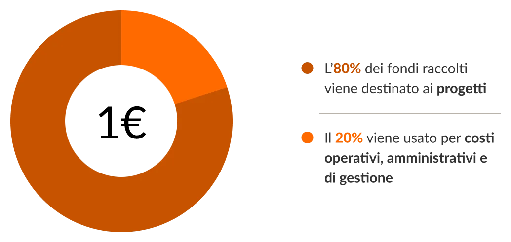 Grafico a torta. Cosa può fare World Vision con un euro